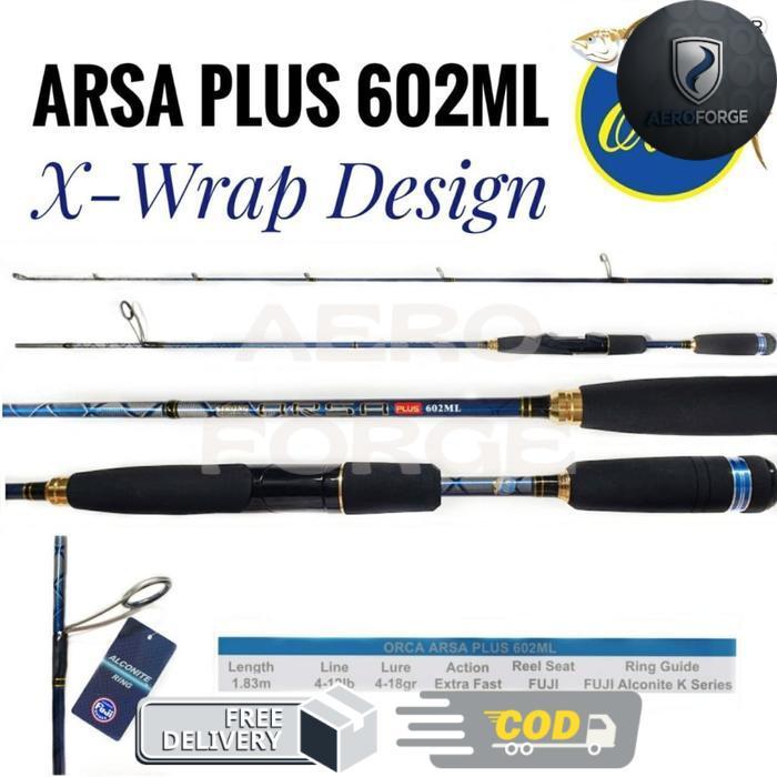 Joran Pancing Casting  Spinning Orca Arsa 4 to 12LB Carbon Ring Fuji dan Belum Fuji - Fuji