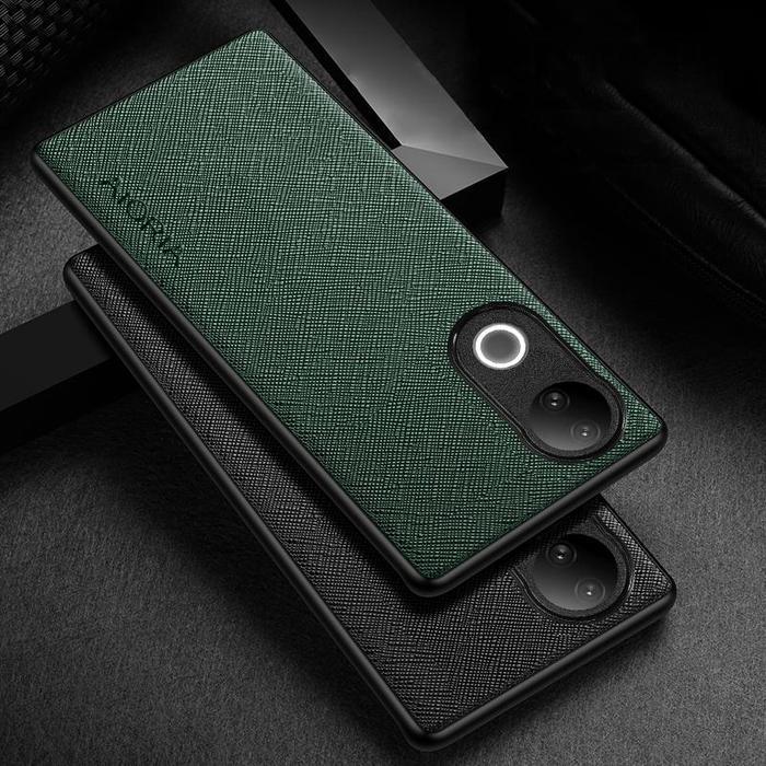 PELINDUNG HP ORIGINAL CASE FOR VIVO V50 5G SOFTCASE CANVAS CROSS PATTERN - BLACK, VIVO V50 5G