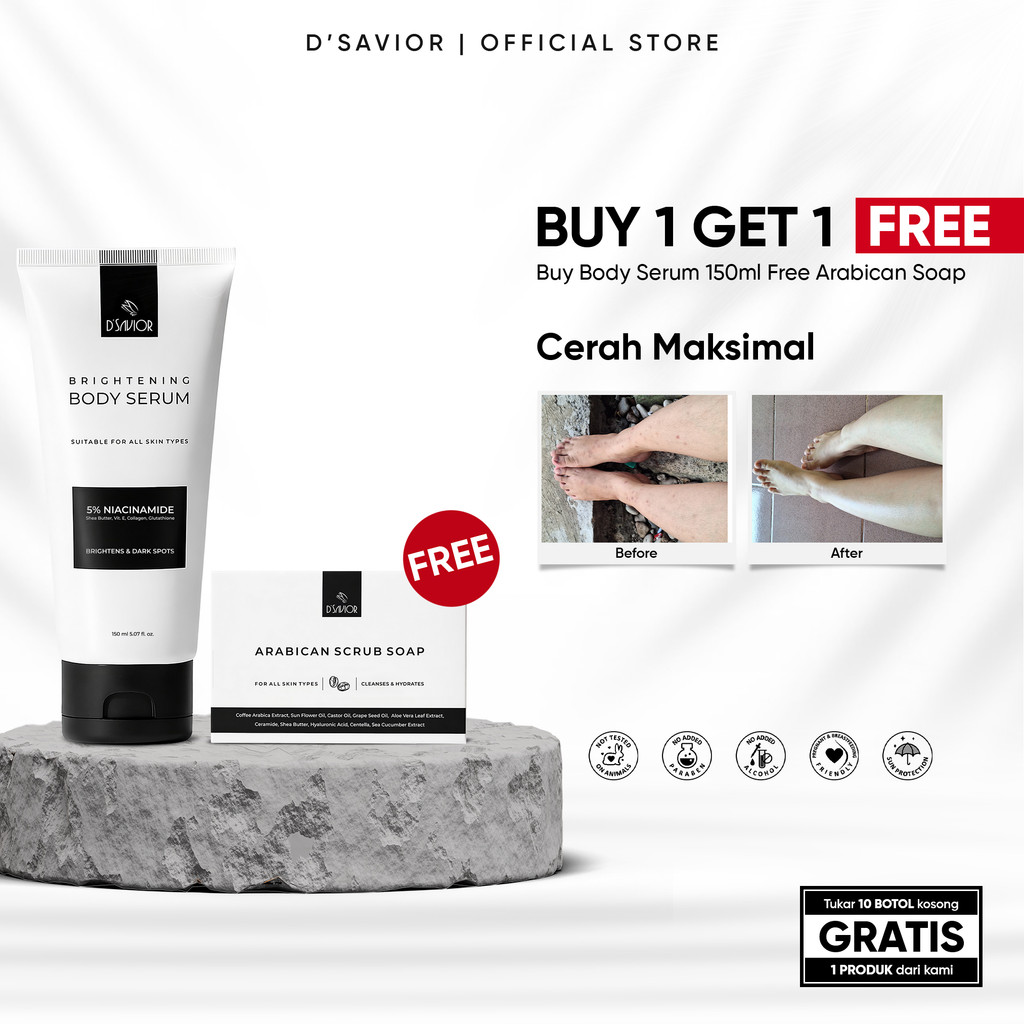 D'SAVIOR Dark Spot Repair | Body Serum 150ml Arabican Soap | Mencerahkan Kulit dan Memudarkan Bekas 