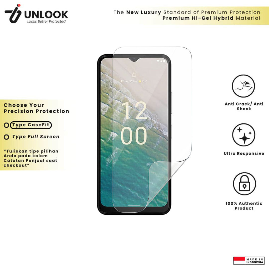 UNLOOK Hi-GEL HYBRID Hydrogel+ Screen Guard for Nokia C32, C31, C300, C30, C3, C22, C210, C21 Plus, 