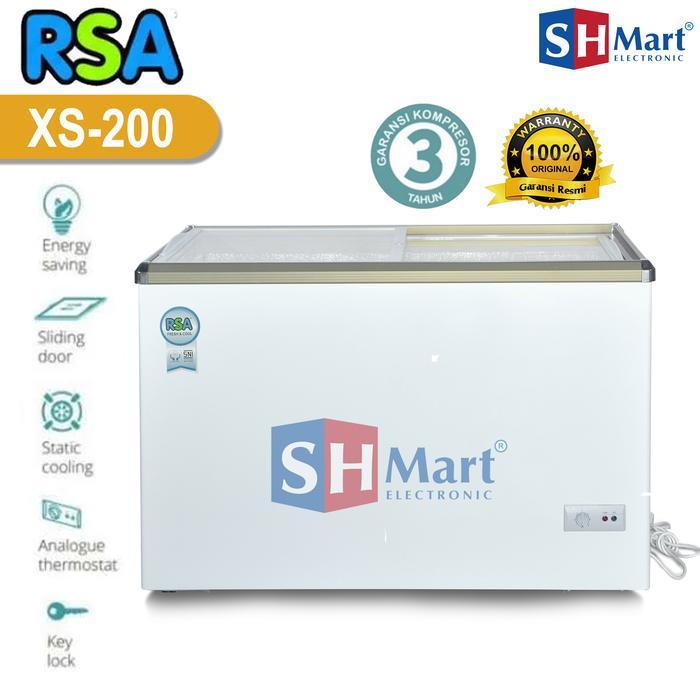 Chest Freezer RSA Sliding Glass XS200 / Freezer Box Sliding XS-200
