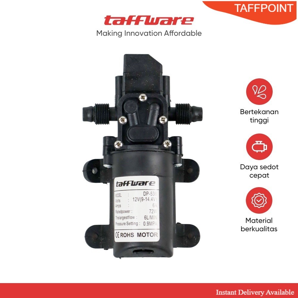 Taffware Good Pump Pompa Air Elektrik High Pressure 12V 72W 130PSI