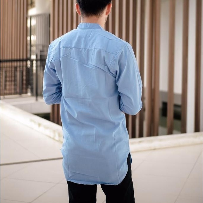 BEST DEALS BAJU KOKO KURTA LENGAN PANJANG WARNA BIRU MUDA BIRU LAUT ADA BIG SIZE BANYAK WARNA