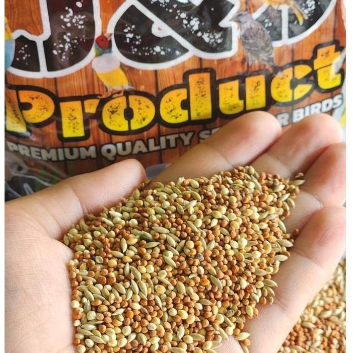 J&J Finch Mix (FM) (1KG) Pakan Burung Emprit, Gold Amadine, Finch
