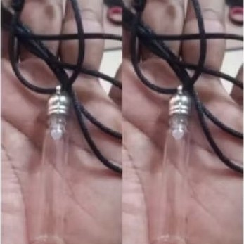 kalung liontin tabung botol kaca 2 ml etnik