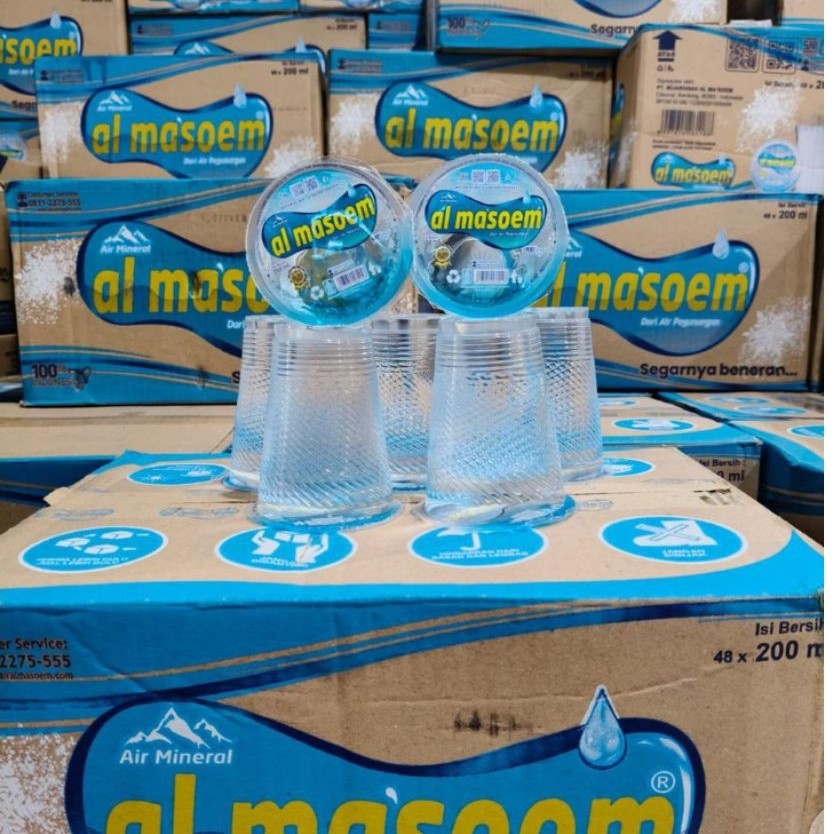 1 dus isi 40 pcs air mineral Al masoem Al Ma'soem 200 ml harga murah grosir bisa kirim instant