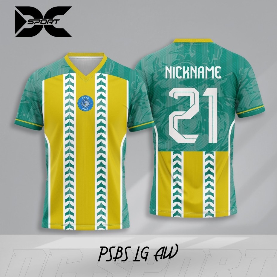 Jersey Harian/Olahraga Dryfit FullPrint Liga Indonesia Free Nama PSBS (PSBS LG AW)