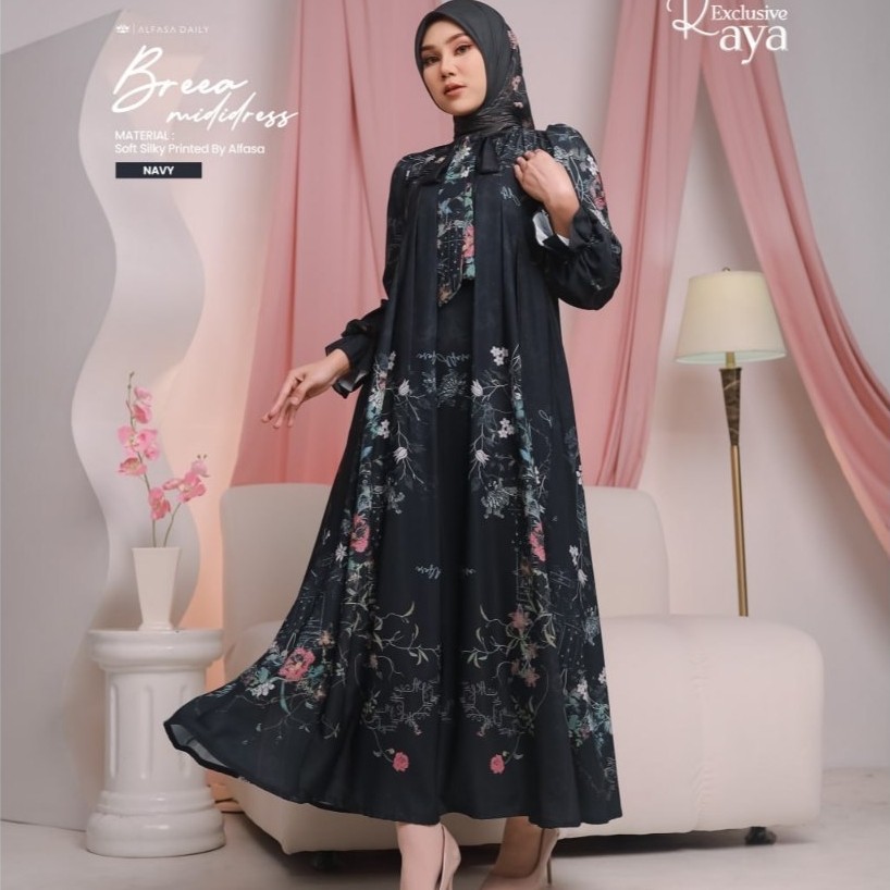 DRESS KONDANGAN PREMIUM BREEA MIDI DRESS RAYA EXCLUSIVE - ALFASA DAILY