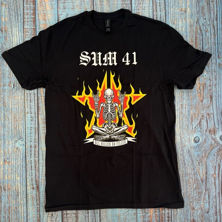 [ORI] Kaos T-Shirt Band Sum 41 - Skeleton EU Tour 2022 Official Merchandise Kaos Pria