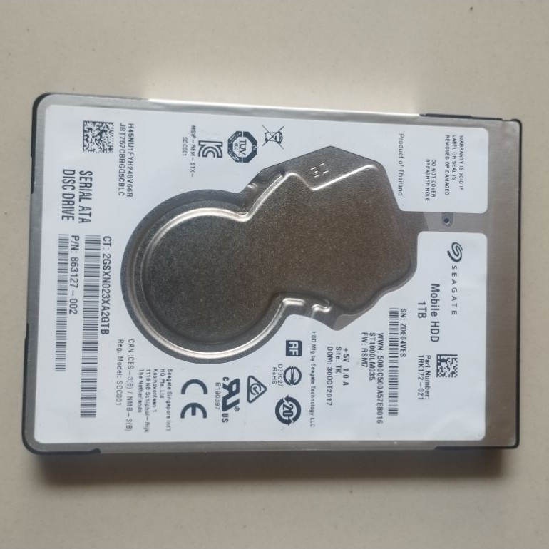 HDD Laptop Slim 1 Tb Kondisi Rusak