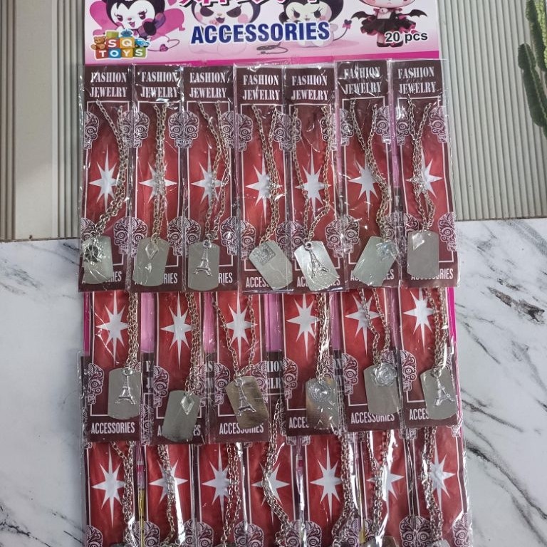kalung rantai plat besi lembaran isi 20 pcs