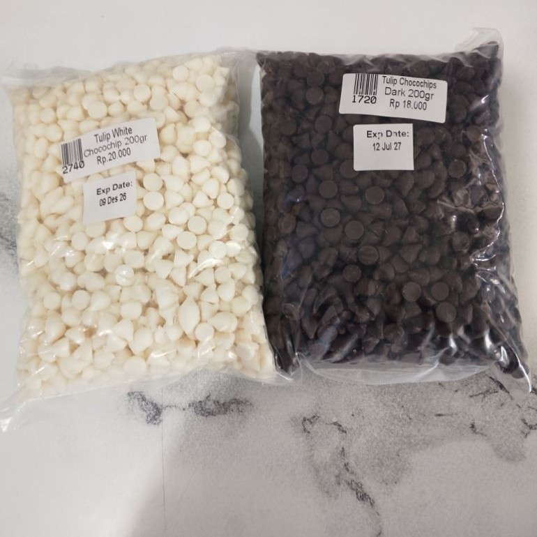 TULIP CHOCOCHIP KERUCUT 200GRAM / WHITE CHOCOCHIP TULIP 200GRAM / TULIP CHIPS KERUCUT