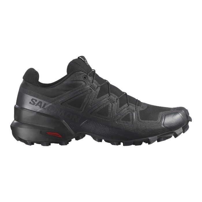 SALOMON - SPEEDCROSS 5, Men's Trail Running Shoes, Black / Black / Quiet Shade - Sepatu Trail Runnin