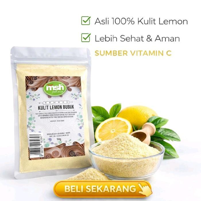 Kulit Lemon Bubuk 50gr , Kulit Lemon Bubuk Murni , Kulit Lemon Bubuk Asli - -Terlaris