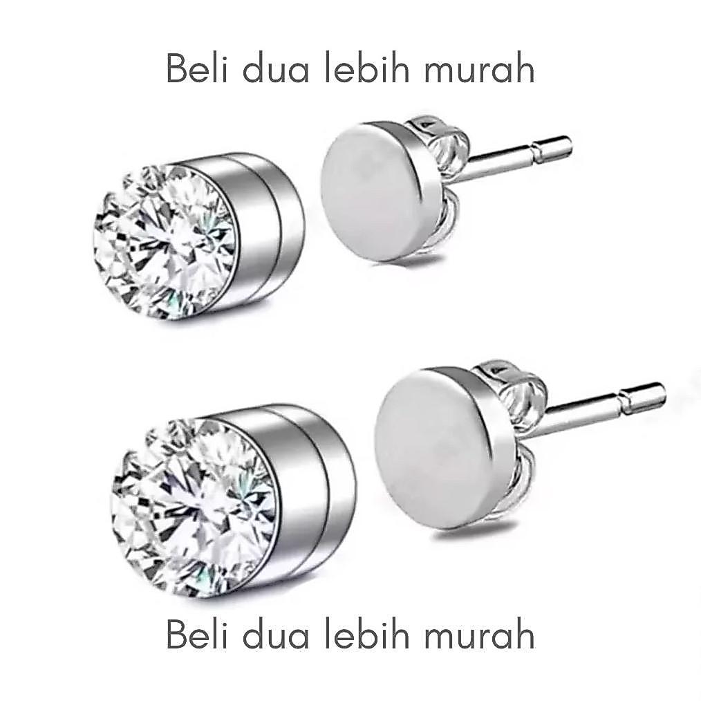 EXCLUSIVE Anting Fake Tindik Berlian Anting Magnet Berlian pria Wanita 2026