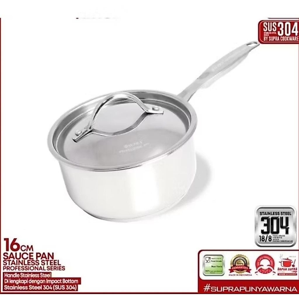 Supra Sauce Pan Profesional Sauce Pan Stainless Steel 16cm
