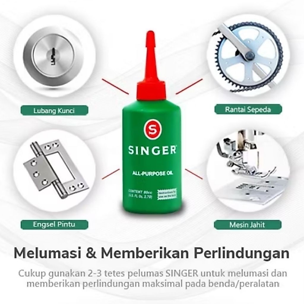 Minyak Pelumas Mesin Jahit Mesin Obras 1 Dus(12/24) Asli Merk Singer (80Cc/80Ml) / Singer All