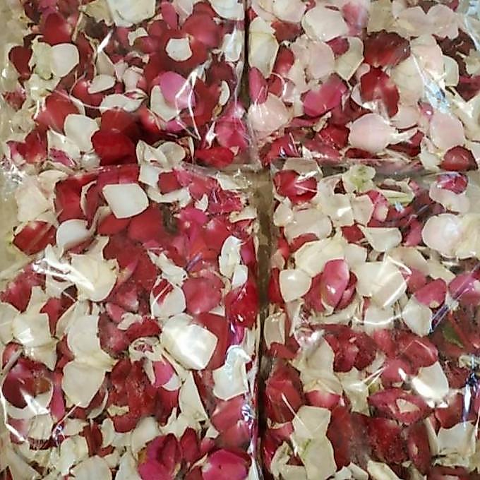 bunga mawar tabur merah dan putih asli
