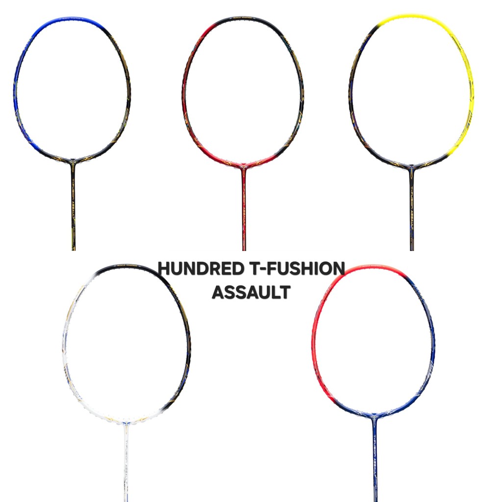 Raket Badminton HUNDRED T-FUSHION ASSAULT 32LBS 4U 5U TFushion T Fushion ORI HUNDRED