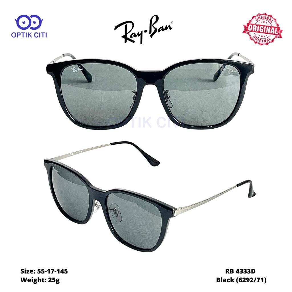 Frame Kacamata Hitam Sunglass Original Rayban RB 4333D - Black