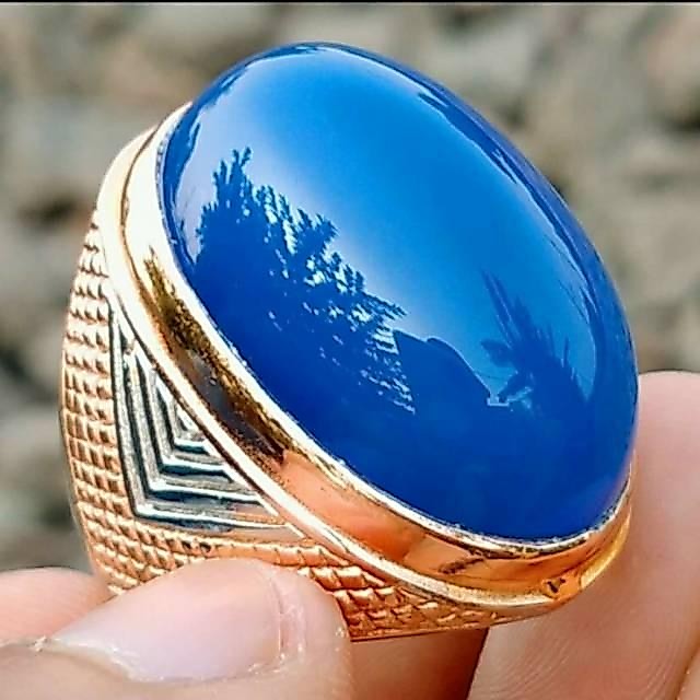CINCIN BATU AKIK BIRU LANGIT/ BATU RAJA JUMBO