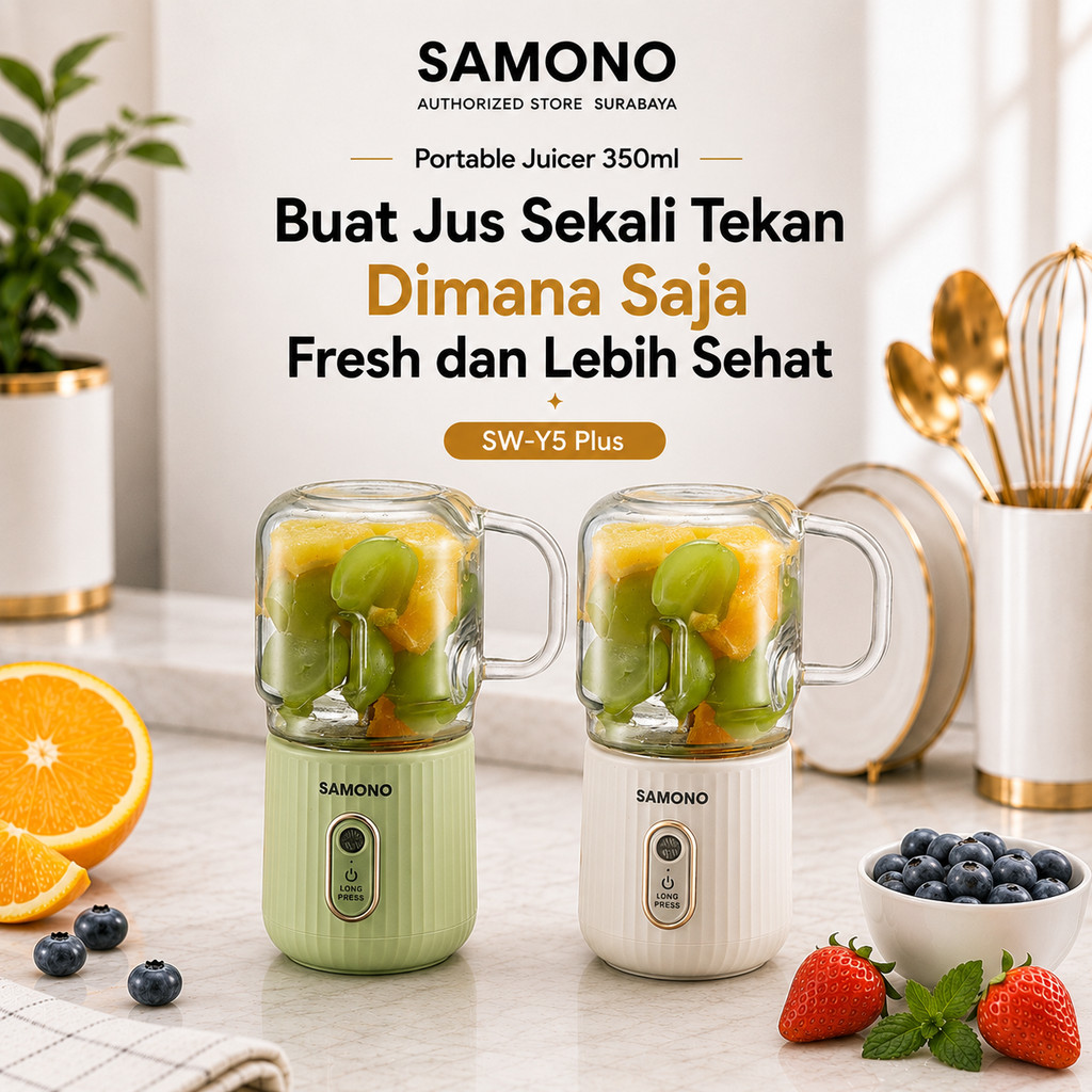 SAMONO Portable Juicer Gelas Kaca 350ml juicer portable blander jus portable belender jus blender bu