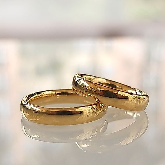 Cincin Titanium Gold Emas Wanita Pria ada size Besar Jumbo bisa couple - 16