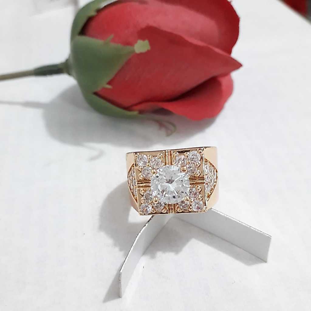 Cincin permata machoo(3)warna emas pria dewasa.