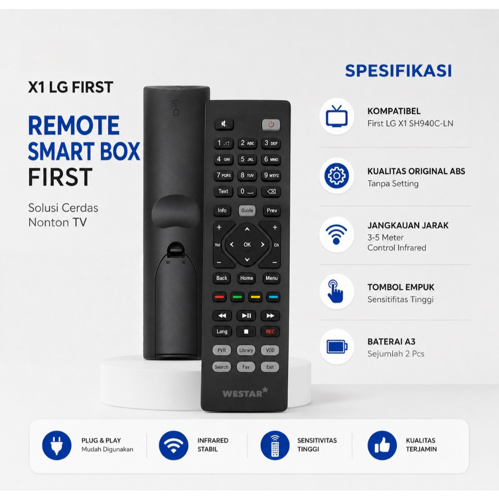 Remote STB FIRST LG X1 DMT-1605LN / SH940C-LN - Receiver Remote TV Kabel First