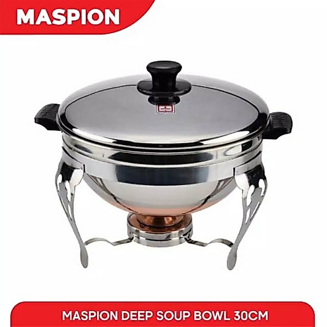 [DK] MASPION Deep Soup Bowl / Prasmanan Bulat Stainless Steel Maspion (26-28) cm