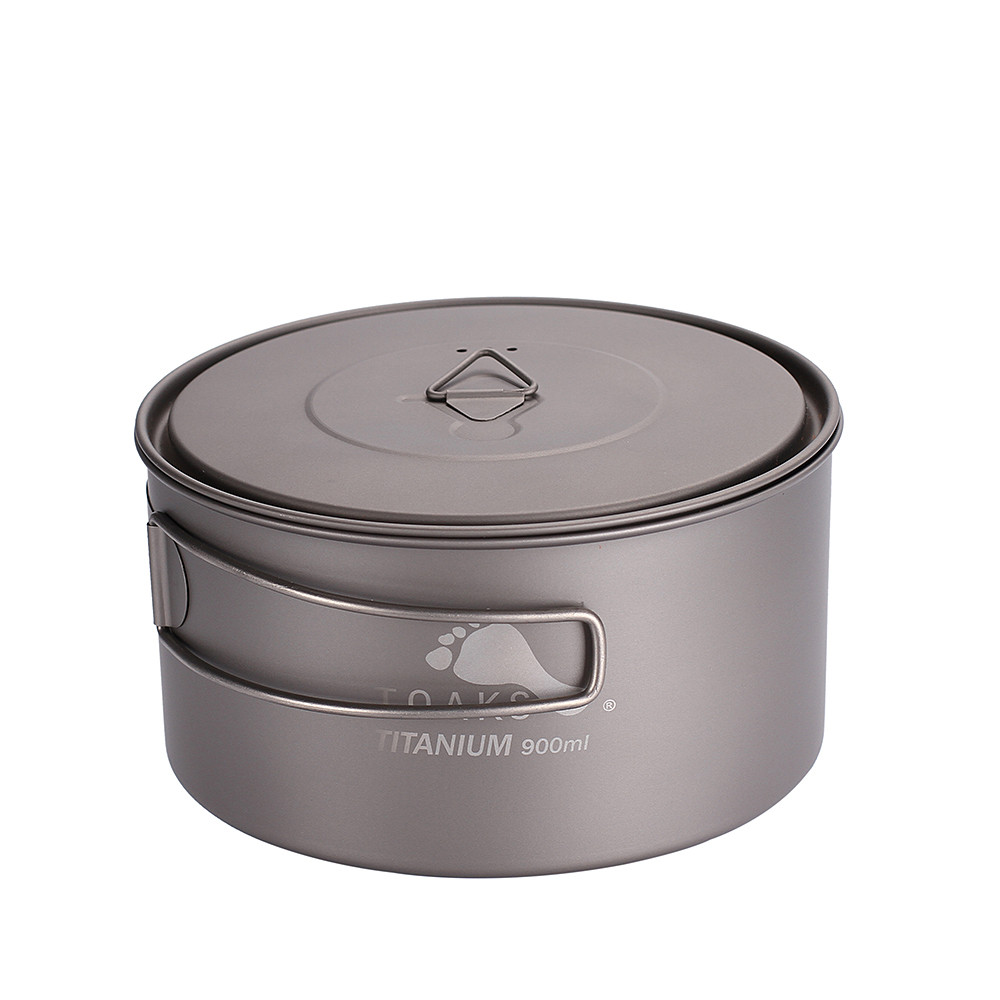 TOAKS Outdoor Titanium Pot Camping Cooking Pots Picnic Ultralight Titanium Ti Pot With Cover handle 