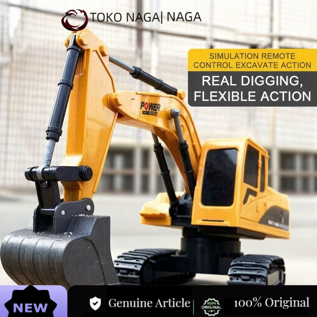 TOKO NAGA naga Mainan Excavator Remote Control Besar Alloy RC Beko Eskavator Mainan Anak RC Excavato