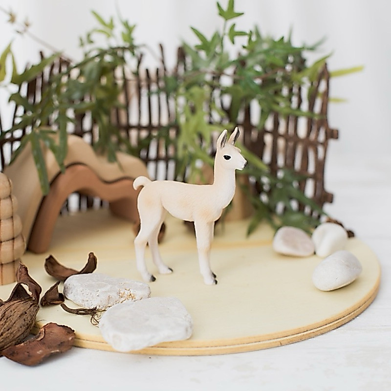 Mojo Fun Llama Baby 87392 | Animal Figurine Llama | Alpaca | Mainan Anak Miniatur Alpaca - Wildlife 