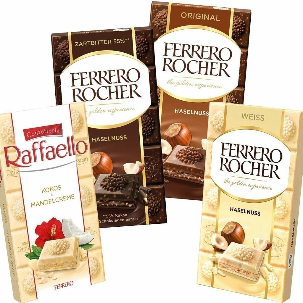 Coklat FERRERO Rocher Raffaello Dark Chocolate Tablet Bar 90gram