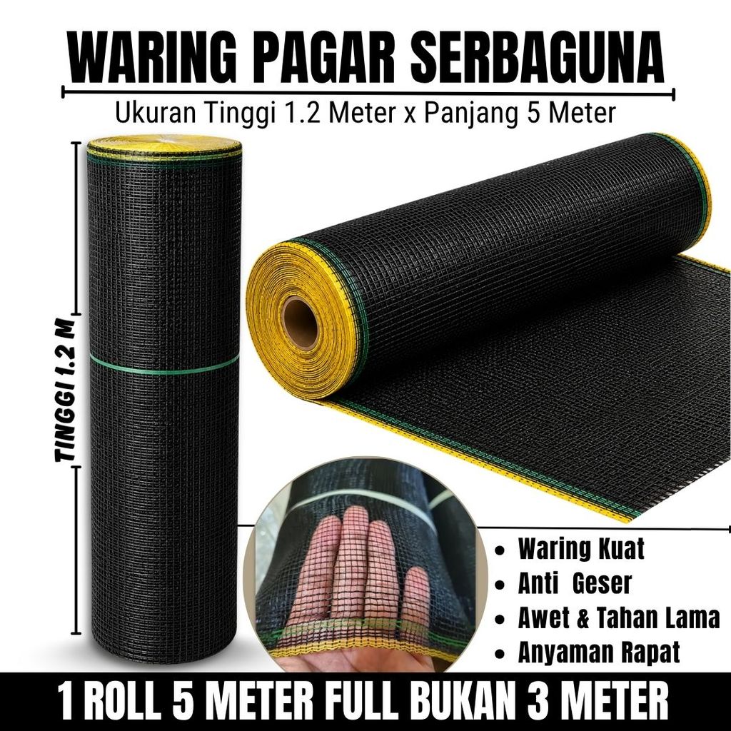 Waring Pagar Ayam Murah Ukuran Panjang 5 Meter x Tinggi 1,2 Meter / Jaring Waring Panjang 5 Meter Re