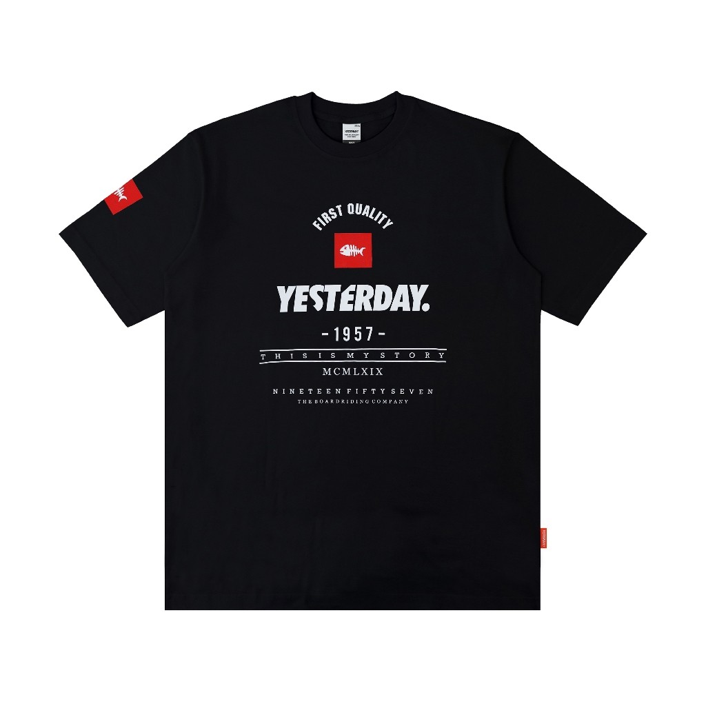 Yesterday – Baju Kaos Distro Pria Original T-Shirt Pria Cowok Keren Hitam MCMLXIX