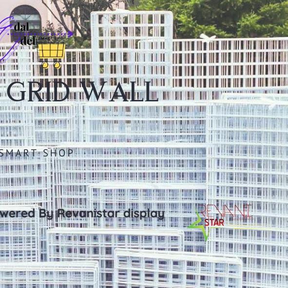 Promo Kawat Ram Dinding pajangan Aksesoris konter wire grid wall besi ram - Hitam, 115X75 Terlaris