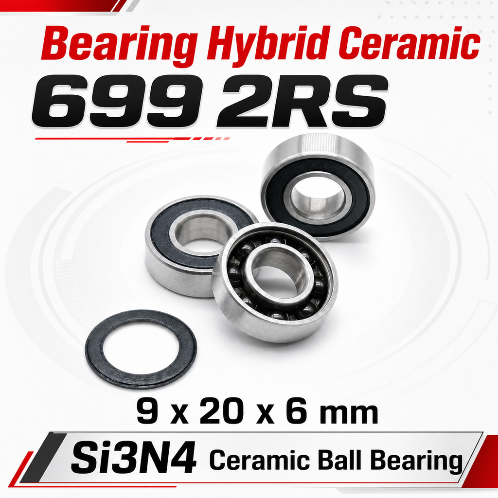 Bearing Laker 699 699C 2RS Rubber Seal Hybrid Ceramic 9x20x6 mm