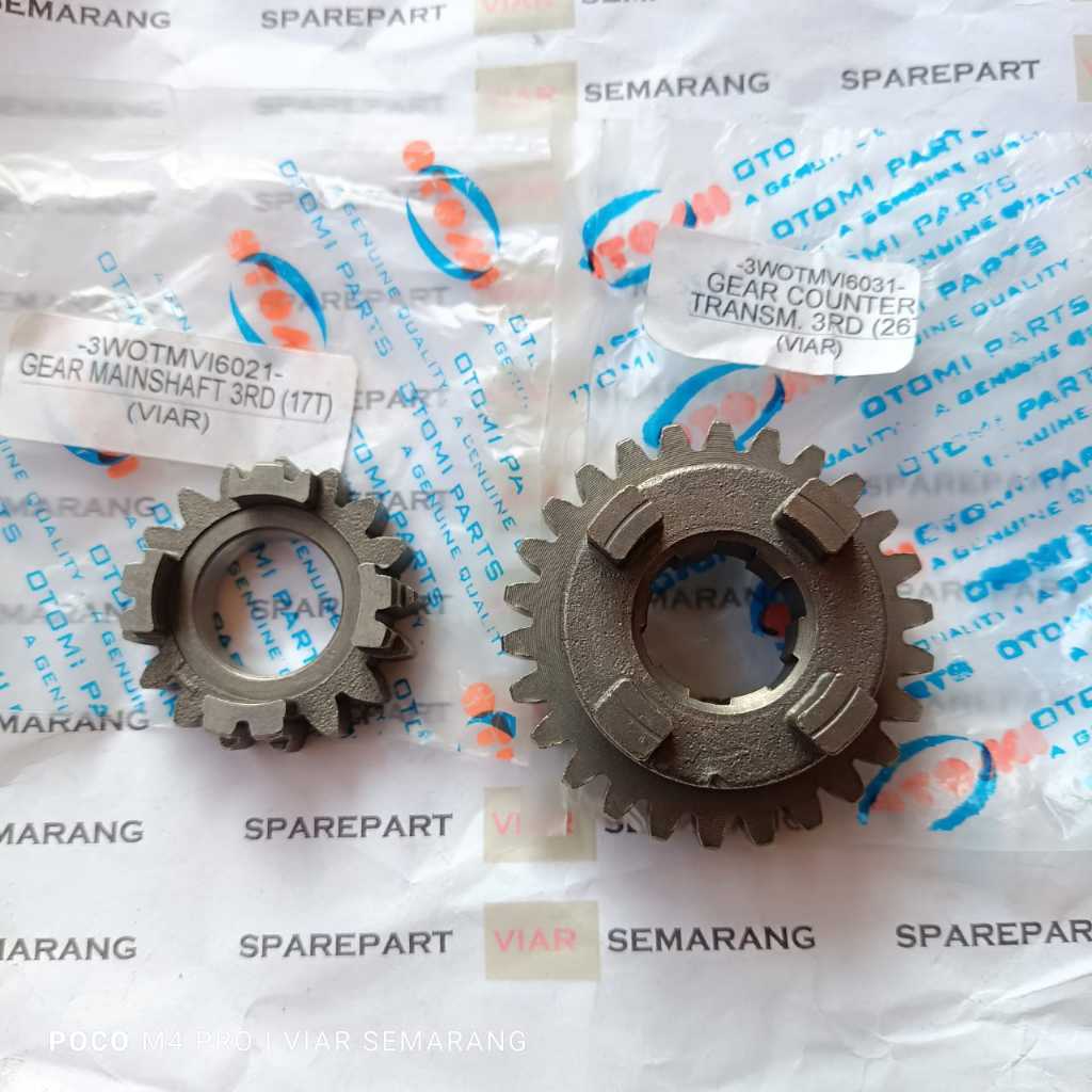 VIAR - Gigi 3 viar karya gear rasio 3 17T / 26T gigi transmisi 17 t 26 t viar gear mainshaft / count