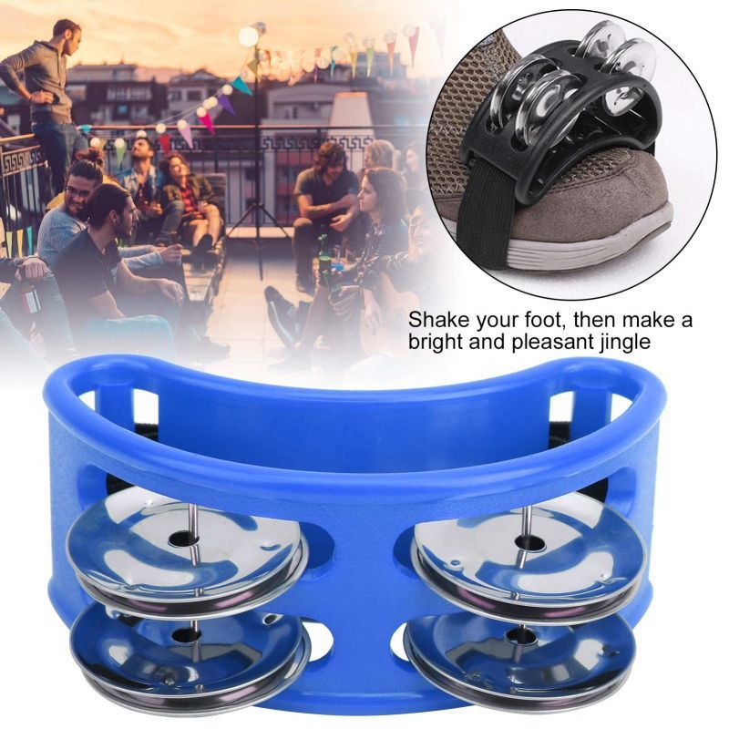 Tamborin Kaki Perkusi Cajon Foot Tambourine Alat Musik Akustik Aksesoris Drum Nyaman Digunakan