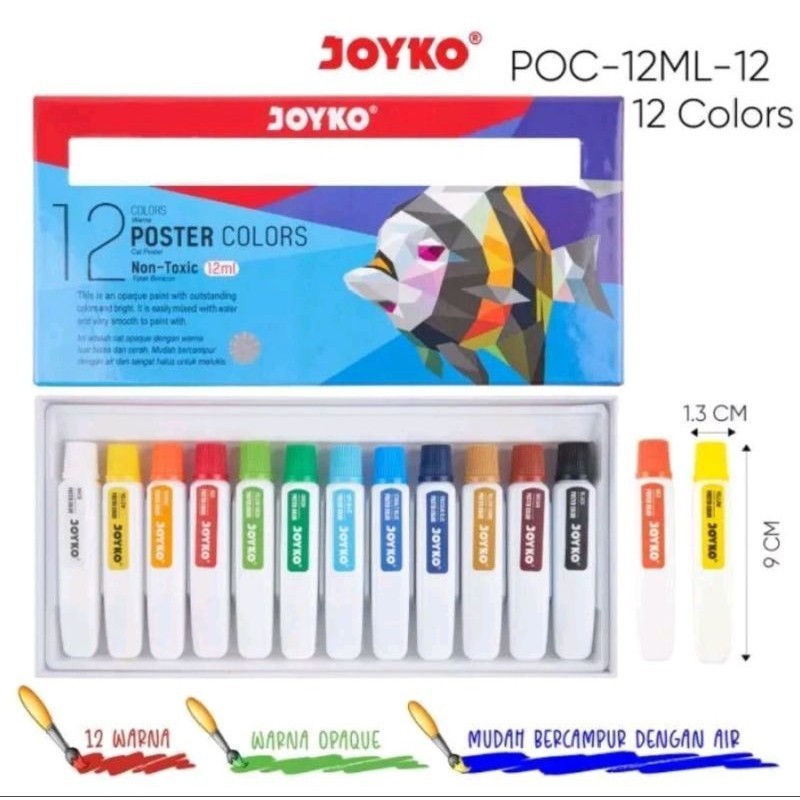 Cat Poster Joyko 12 Warna POC 12ml 12c