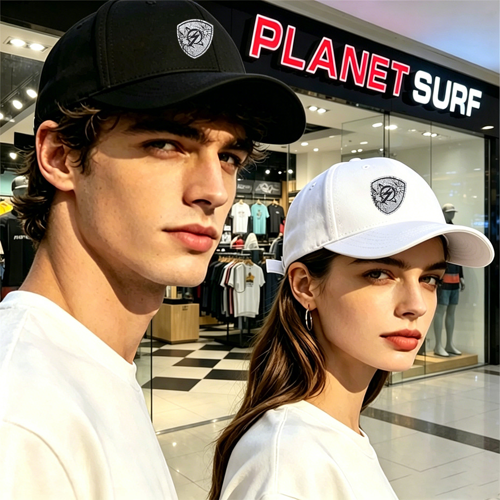 Planet Surf Topi Pria Wanita Original Premium Hitam Nyaman Anti Gerah Harian