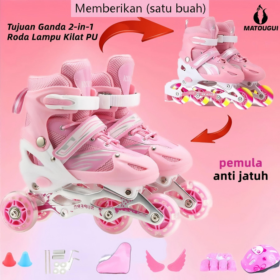 MATOUGUI Ada hadiah gratis (pilihan sendiri)sepatu roda/sepatu roda Oxelo//lampu kedip/tidak licin/a