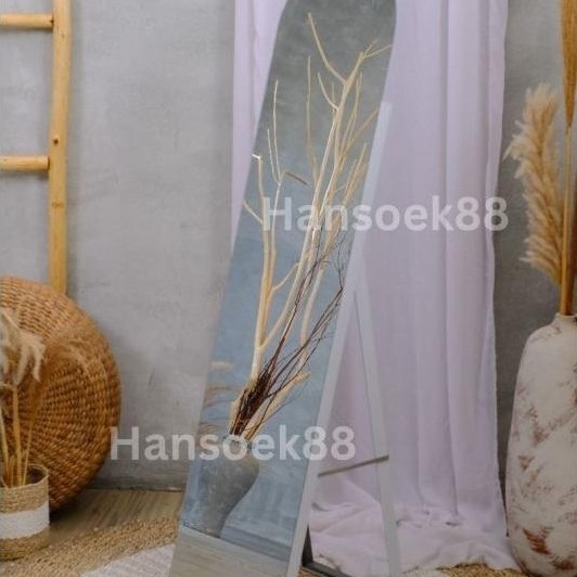 Kaca Cermin Standing Frameless Ovale Cermin Berdiri Rounded Standing Mirror Full Body Frameless Kaca