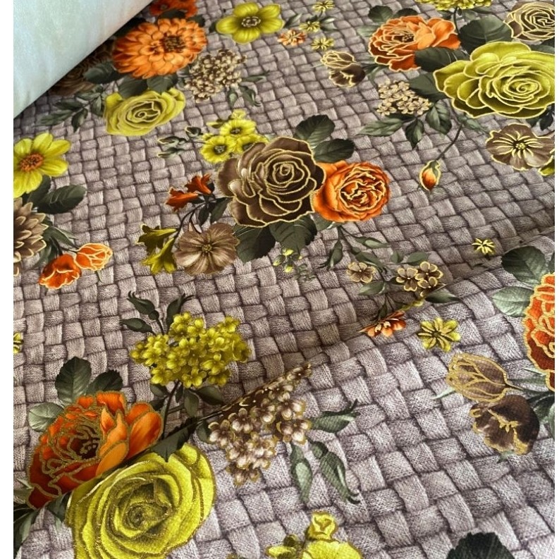 Kain Sofa Bludru Velvet Motif Bunga // Bahan Kursi Sofa Beludru Printine // Bahan Bludru Motif