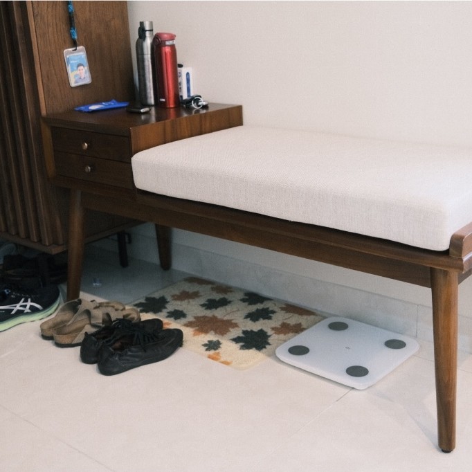 Sofa Bench Dengan 2 Laci Penyimpanan / Sofa untuk Tunggu Lift / Pakai Sepatu - Furniture Mewah Bekas