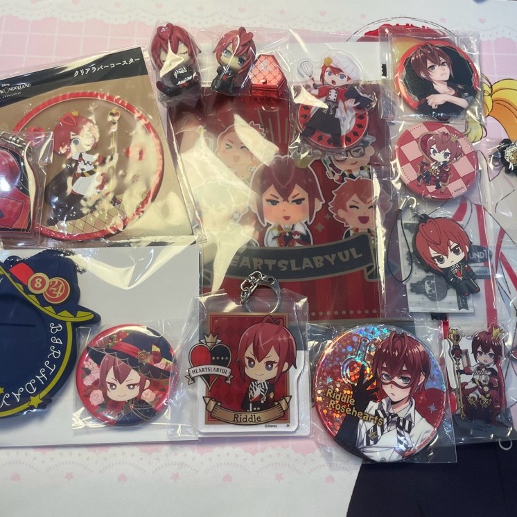 Twisted Wonderland Riddle Rosehearts Coaster character Badge Pin Acrylic Stand keychain ganci mini F
