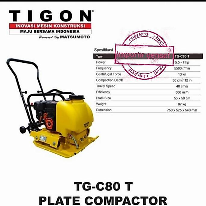 Mesin Konstruksi Stamper Kodok Tigon Plate Compactor