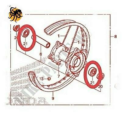 Ball Bearing Tromol Roda Belakang Honda Crf 250 Rally Crf250