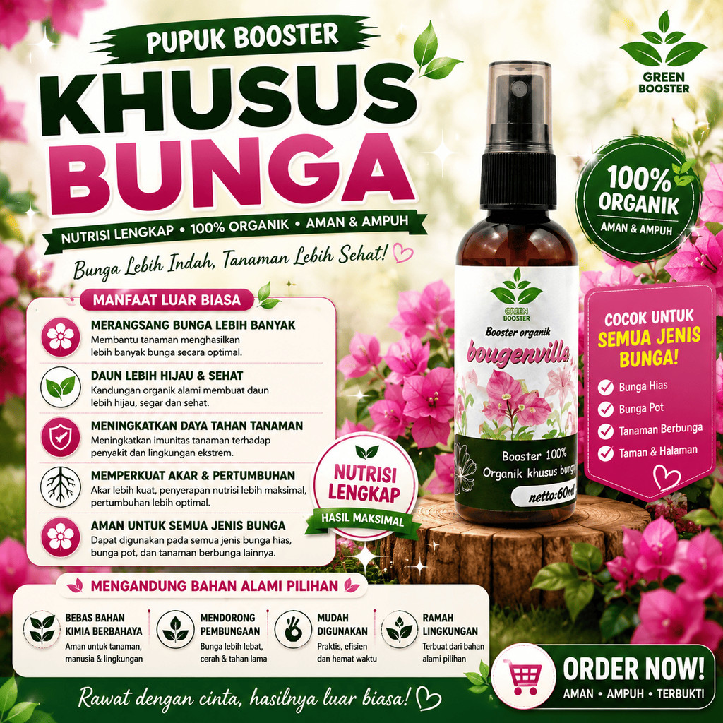 Pupuk booster Bunga BOUGENVILLE 60ml- Pupuk Organik Cair Bunga bougenville Tanaman Hias Melebatkan b